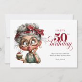 Sassy fifty funny lady whimsical birthday card einladung (Vorderseite)