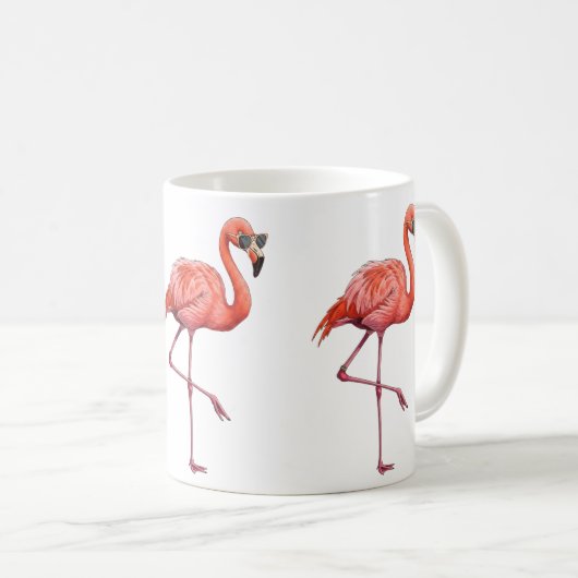 Sassy Flamingo Retro Vintag Kaffeetasse (VorderseiteRechts)