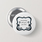 Sassy Floral Frame Button, Dunkle Periwinkle Button (Vorne & Hinten)