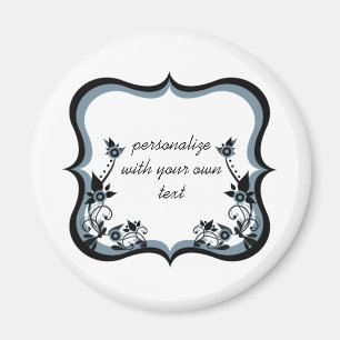 Sassy Floral Frame Magnet, Dark Periwinkle Magnet