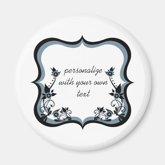 Sassy Floral Frame Magnet, Dark Periwinkle Magnet (Vorne)
