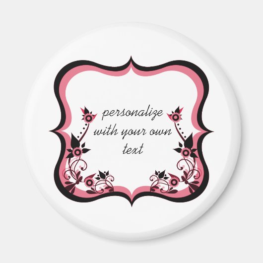 Sassy floral Frame Magnet, rosa Magnet (Vorne)