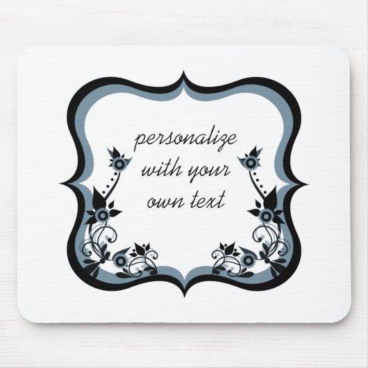 Sassy floral Frame Mousepad, Dunkle Periwinkle Mousepad (Vorne)