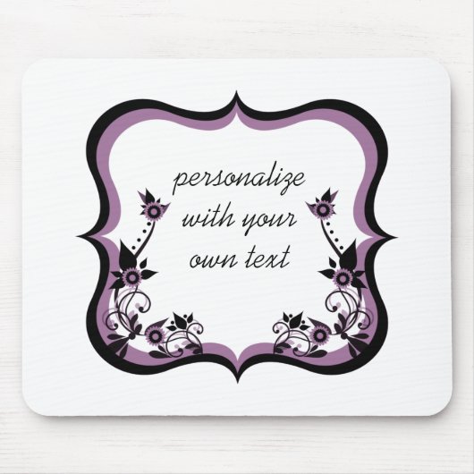 Sassy floral Frame Mousepad, Lila Mousepad (Vorne)