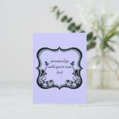 Sassy Floral Frame Postcard, Dark Periwinkle Postkarte (Stehend Vorderseite)