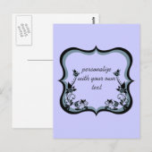 Sassy Floral Frame Postcard, Dark Periwinkle Postkarte (Vorne/Hinten)