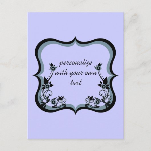 Sassy Floral Frame Postcard, Dark Periwinkle Postkarte (Vorderseite)