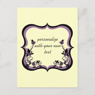 Sassy Floral Frame Postcard, Lila Postkarte