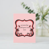 Sassy floral Frame Postcard, rot Postkarte (Stehend Vorderseite)