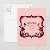 Sassy floral Frame Postcard, rot Postkarte (Vorne/Hinten)