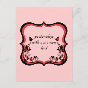 Sassy floral Frame Postcard, rot Postkarte