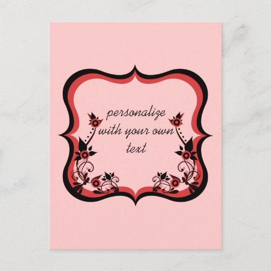 Sassy floral Frame Postcard, rot Postkarte (Vorderseite)