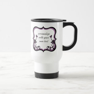 Sassy Floral Frame Tasse, Lila Reisebecher