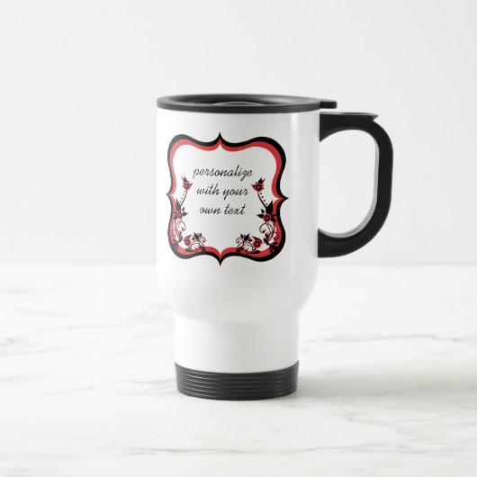 Sassy Floral Frame Tasse, rot Reisebecher (Rechts)