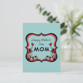 Sassy Floral Muttertag Postkarte, rot Postkarte (Stehend Vorderseite)