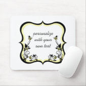 Sassy florale Rahmen Mousepad, hellgelb Mousepad (Mit Mouse)