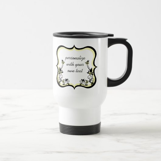 Sassy florale Rahmen Tasse, hellgelb Reisebecher (Rechts)