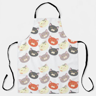 Sassy Fun Cat Heads Cartoon Liebe Muster Schürze