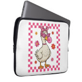 Sassy Gans mit Bubblegum Laptopschutzhülle (Vorne Rechts)