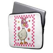 Sassy Gans mit Bubblegum Laptopschutzhülle (Vorderseite Links)