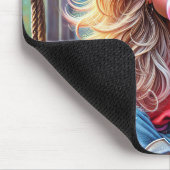 Sassy Girl blasst Pink Bubblegum Blasen Mousepad (Ecke)