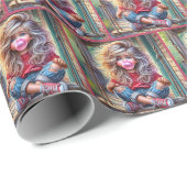 Sassy Girl Blowblegum-Blase Geschenkpapier (Rolleneckpunkt)