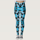 Sassy Girl Blue Leopard Print Pattern Leggings (Vorderseite)