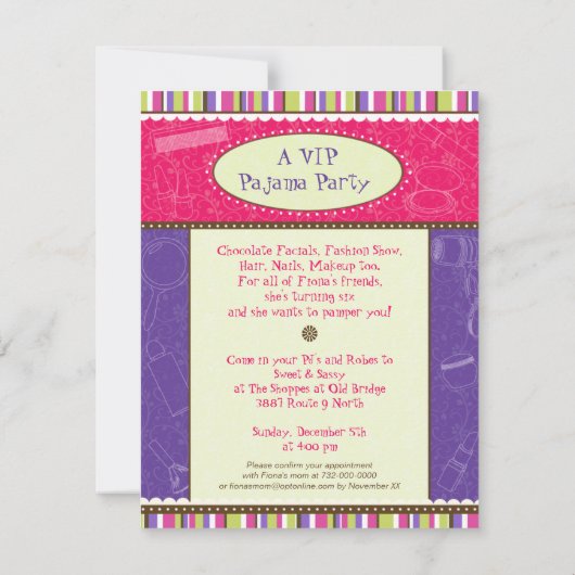 Sassy Girl Geburtstagsparty Einladung (Rückseite)