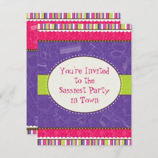 Sassy Girl Geburtstagsparty Einladung (Vorne/Hinten)