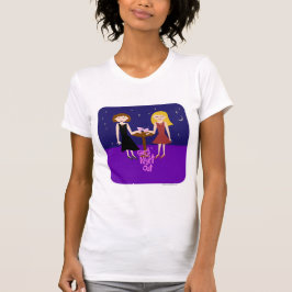 Sassy Girls Night Out Spaß Koketter Cartoon T-Shirt