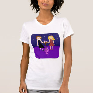Sassy Girls Night Out Spaß Koketter Cartoon T-Shirt