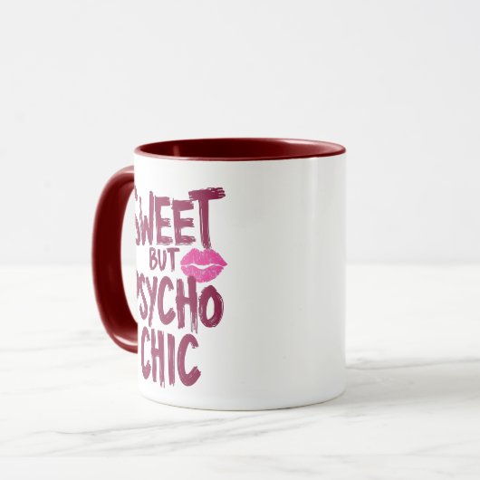 Sassy Girly Humor mit rosa Lippen Tasse (Vorderseite Links)