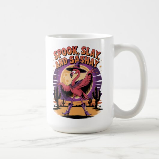 Sassy Glam Halloween Flamingo Kaffeetasse (Rechts)
