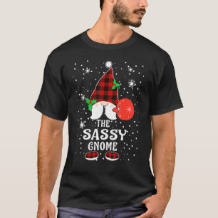 Sassy Gnome Buffalo Karo Gitter Passende Familie W T-Shirt
