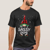Sassy Gnome Buffalo Plaid Matching Family Christma T-Shirt (Vorderseite)