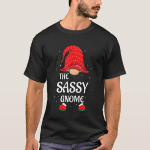 Sassy Gnome Büffelkariert passende Familien-Weihna T-Shirt