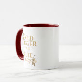 Sassy Gold Typography with Floral Bows Tasse (Vorderseite Links)