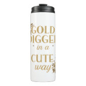 Sassy Gold Typography with Floral Bows Thermosbecher (Vorderseite)