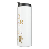 Sassy Gold Typography with Floral Bows Thermosbecher (Nach rechts gedreht)