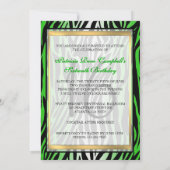 Sassy Green Zebra Einladung mit Bow (Rückseite)