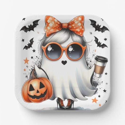 Sassy Halloween Ghost/Party Pappteller (Vorderseite)