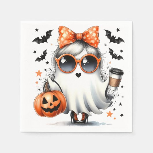Sassy Halloween Ghost/Party Serviette (Vorderseite)