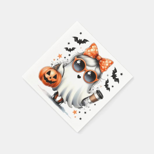 Sassy Halloween Ghost/Party Serviette (Ecke)