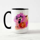 Sassy Halloween Hexe mit Katze Tasse (Links)