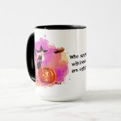 Sassy Halloween Hexe mit Katze Tasse (Vorderseite Links)