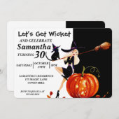 Sassy Halloween Witch Einladung (Vorne/Hinten)