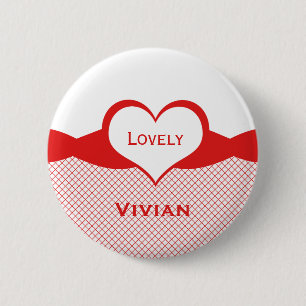Sassy Heart Fishnet Button, Red Button