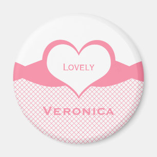 Sassy Heart Fishnet Magnet, rosa Magnet