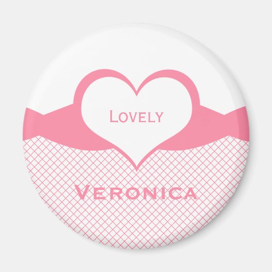 Sassy Heart Fishnet Magnet, rosa Magnet (Vorne)