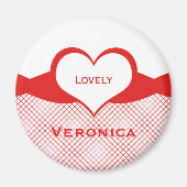 Sassy Heart Fishnet Magnet, rot Magnet (Vorne)